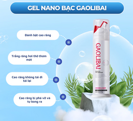 Gel Nano Bạc GAOLIBAI - Kem Đánh Răng Loại Bỏ Mảng Bám & Cao Răng, Trắng Răng, Hơi Thở Thơm Mát, Nhập Khẩu Nhật Bản 120g