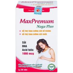 Viên uống bổ sung sắt, DHA, acid folic MaxPremum Naga Plus Vesta cho phụ nữ mang thai & cho con bú - 30 viên hỗ trợ sức khỏe mẹ & bé