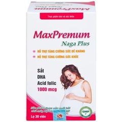 Viên uống bổ sung sắt, DHA, acid folic MaxPremum Naga Plus Vesta cho phụ nữ mang thai & cho con bú - 30 viên hỗ trợ sức khỏe mẹ & bé