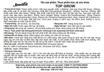 Siro Bổ Sung Vitamin Top Grow Jpanwell - Hỗ Trợ Tăng Cường Sức Đề Kháng Cho Trẻ Em (10 Chai x 30ml)