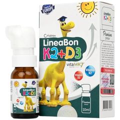 Chai Xịt Hỗ Trợ Hấp Thụ Canxi LineaBon K2+D3 Ergopharma 10ml - Vitamin D3 K2 Cho Trẻ Em và Người Lớn, Tăng Cường Sức Khỏe Xương Khớp