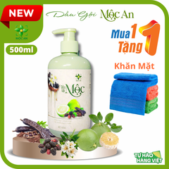 [ MUA 1 TẶNG 1 ] Dầu Gội MỘC Cao Cấp Chiết Xuất Bưởi Bồ Kết & Hương Nhu - Hỗ Trợ Mọc Tóc & Giảm Rụng, Tóc Mềm Mượt Tự Nhiên