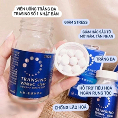 Viên Uống Trắng Da Transino Nhật Bản White C Clear - 120 Viên - Hỗ Trợ Da Sáng Mịn, Cải Thiện Sắc Da Từ Bên Trong