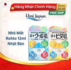Nước Nhỏ Mắt Rohto Nhật Bản 12ml - Giảm Mỏi, Ngứa Mắt, Dưỡng Ẩm, Dễ Dàng Sử Dụng, Chăm Sóc Mắt Hàng Ngày, Sản Phẩm Chính Hãng