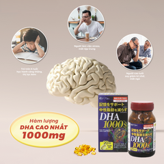 Viên Bổ Não DHA 1000s Nhật Bản - Tăng Cường Trí Nhớ, Bảo Vệ Thần Kinh - Hỗ Trợ Tập Trung Cho Trẻ Em & Người Lớn - 120 Viên
