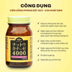 Nattokinase Orihiro Nhật Bản 4000FU - Viên Uống Hỗ Trợ Sức Khỏe Tim Mạch và Tuần Hoàn Máu - 60 Viên Bổ Sung Enzyme Tự Nhiên
