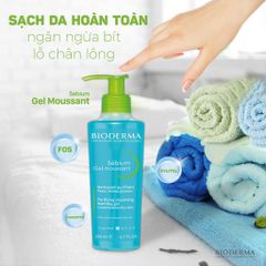 Gel Rửa Mặt Tạo Bọt Bioderma Sébium 200mL - Sữa Rửa Mặt Dành Cho Da Dầu, Mụn, Làm Sạch Sâu, Kháng Khuẩn, Thoải Mái, Duy Trì Da Khỏe