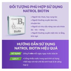 Viên Uống Hỗ Trợ Mọc Tóc Và Chống Rụng Tóc Natrol Biotin 10,000mcg Hộp 100 Viên