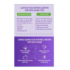 Viên Uống Hỗ Trợ Mọc Tóc Và Chống Rụng Tóc Natrol Biotin 10,000mcg Hộp 100 Viên