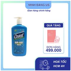 Sữa tắm gội Coast Mỹ 2in1 Hair And Body 946ml chai vòi dành cho Nam và Nữ