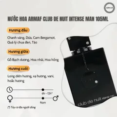 Nước Hoa Nữ Armaf Club De Nuit 105ml - Hương Hoa Cỏ Ngọt Ngào, Thanh Lịch, Lưu Hương Lâu 12 Giờ, Quà Tặng Phụ Nữ Tự Tin