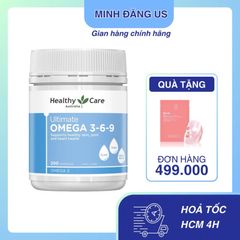 Viên uống Omega 3-6-9 Healthy Care 200 viên - Hỗ trợ tim mạch, cải thiện sức khỏe mắt và da từ Úc