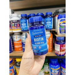 Viên uống Biotin Puritan's Pride Ultra Mega 10000 mcg 100 viên - Hỗ trợ mọc tóc, giảm rụng tóc, làm đẹp da từ Mỹ