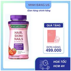 Kẹo Dẻo Mọc Tóc Nature's Bounty Hair Skin Nails Gummies Biotin - Tăng Cường Đẹp Da, Tóc và Móng, 230 Viên Mỹ