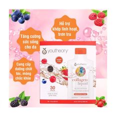 Nước Collagen Vị Dâu Berry Youtheory - Bổ Sung Làm Đẹp Da, Tóc & Móng, 30ml x30 Gói Hương Vị Tự Nhiên