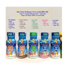 Thùng 24 chai Sữa Nước Pediasure Mỹ Optigro Vani Dâu Socola DHA Chất Xơ Fiber Lutein 237mL
