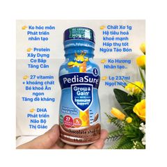 Thùng 24 chai Sữa Nước Pediasure Mỹ Optigro Vani Dâu Socola DHA Chất Xơ Fiber Lutein 237mL