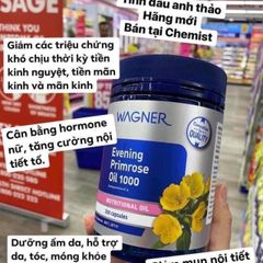 Tinh Dầu Hoa Anh Thảo Wagner Evening Primrose Oil 1000 - Cân Bằng Nội Tiết Tố, Làm Đẹp Da, Ngăn Ngừa Lão Hóa, Hộp 200 Viên
