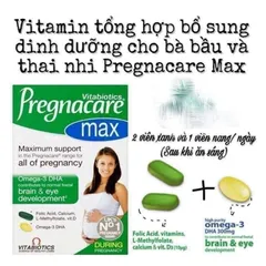 Vitamin Bà Bầu Pregnacare Max 84 Viên - Bổ Sung Axit Folic, DHA và Vitamin cho Mẹ và Bé, Hỗ Trợ Phát Triển Toàn Diện