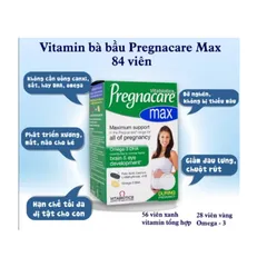 Vitamin Bà Bầu Pregnacare Max 84 Viên - Bổ Sung Axit Folic, DHA và Vitamin cho Mẹ và Bé, Hỗ Trợ Phát Triển Toàn Diện