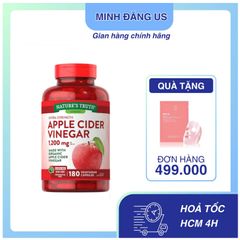 Viên uống giấm táo giảm cân Apple Cider Vinegar 1200mg - Hỗ trợ giảm cân và làm đẹp da - 180 viên Mỹ chính hãng