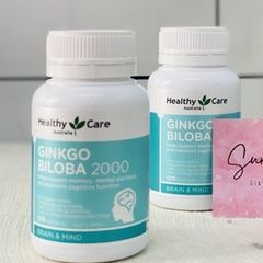 Viên Bổ Não Ginkgo Biloba 2000mg Healthy Care Úc - Hỗ Trợ Tăng Cường Trí Nhớ, Giảm Đau Đầu, Hộp 100 Viên