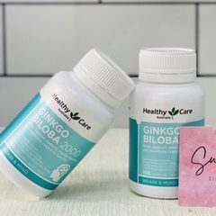 Viên Bổ Não Ginkgo Biloba 2000mg Healthy Care Úc - Hỗ Trợ Tăng Cường Trí Nhớ, Giảm Đau Đầu, Hộp 100 Viên
