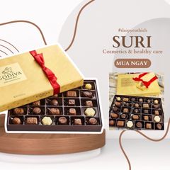 Hộp kẹo chocolate Godiva Bỉ date 10/2023 cao cấp sang trọng phù hợp quà biếu tết