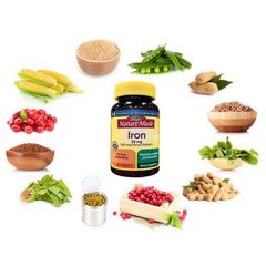 Viên uống bổ sung Sắt Nature Made 65mg - Hỗ trợ phòng ngừa thiếu máu và tăng cường sức đề kháng - Chai 365 viên Mỹ