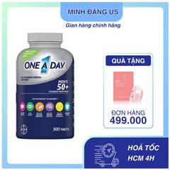 Viên Uống One A Day Men's 50+ Multivitamin 300 Viên - Vitamin Tổng Hợp Dành Cho Nam Giới, Tăng Cường Sức Khỏe và Đề Kháng
