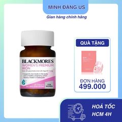 Viên Sắt Bà Bầu Blackmores Women's Premium Iron Úc - Hỗ Trợ Thai Kỳ Khỏe Mạnh, Giảm Thiếu Máu, Dễ Dàng Tiêu Hóa - 30 Viên