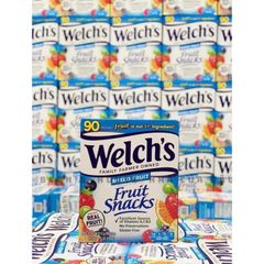 Kẹo Dẻo Trái Cây Welch's Mỹ - Snack Sinh Tố Tự Nhiên 90 Gói Nhỏ, Giàu Vitamin C, Không Chất Béo, Nguyên Liệu Từ Trái Cây Tươi
