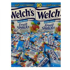 Kẹo Dẻo Trái Cây Welch's Mỹ - Snack Sinh Tố Tự Nhiên 90 Gói Nhỏ, Giàu Vitamin C, Không Chất Béo, Nguyên Liệu Từ Trái Cây Tươi