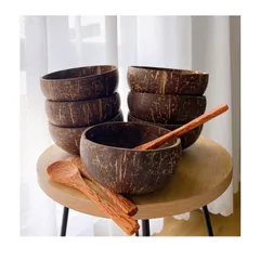 Bộ Bát gáo dừa + muỗng gỗ ăn Granola loại lớn