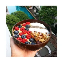 Bộ Bát gáo dừa + muỗng gỗ ăn Granola loại lớn