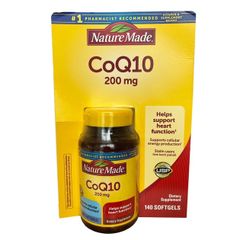 Viên uống bổ tim mạch CoQ10 Nature Made 200mg - Hỗ trợ sức khỏe tim mạch, ổn định huyết áp, tăng cường miễn dịch - 140 viên của Mỹ