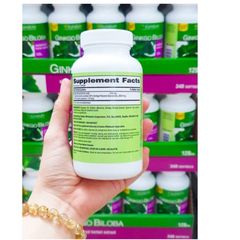 (Hàng công ty) Viên Uống Trunature Ginkgo Biloba 120mg - Bổ Não, bổ sung Trí Nhớ - Hỗ Trợ giúp Tinh Thần - 340 Viên Chính Hãng Mỹ