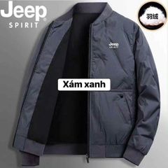 Áo Khoác Phao Bomber Lông Vũ Siêu Ấm Nam - Màu Xám Xanh - Size 3XL (76-83kg) Thời Trang Hàng Ngày