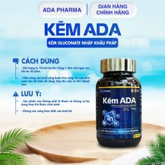 Viên Kẽm ADA Gluconate 150mg Nhập Khẩu Pháp - Tăng Cường Sinh Lực Nam Giới & Hỗ Trợ Miễn Dịch