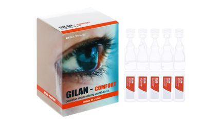 Dung dịch nước mắt nhân tạo Gilan Ultra Comfort - Nước nhỏ mắt khô - Hộp 30 ống tiện lợi, không chứa chất bảo quản