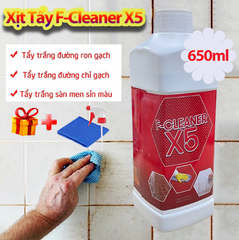 Nước Tẩy Trắng Vệ Sinh Sàn Nhá Dạng Xịt F-Cleaner X5 650ml - Sản Phẩm Làm Sạch Đường Ron Xi Măng và Bề Mặt Gạch Men