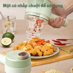 Máy Cắt Lát Tỏi Ớt Mini Cầm Tay - Máy Xay Thực Phẩm Đa Năng Pin Sạc, Dễ Dàng Vệ Sinh, Tiện Lợi Cho Nhà Bếp