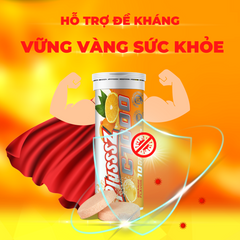 Viên Sủi Vitamin C Plusssz 1000mg Vị Cam Không Đường - Hỗ Trợ Sức Khỏe Hàng Ngày, 10 Viên Trong Tuýp Nhập Khẩu 4g