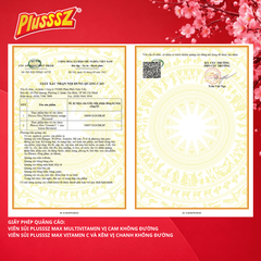 Viên Sủi PLUSSSZ MAX Multivitamin hương vị Cam và Vitamin C & Kẽm vị Chanh - Tăng cường sức đề kháng, dễ hòa tan 20 viên mỗi tuýp