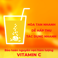 Viên sủi Plusssz Vitamin C 1000mg vị Cam không đường - Tăng cường sức đề kháng, hỗ trợ miễn dịch, tuýp 10 viên sủi nhập khẩu Châu Âu