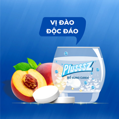 Viên Sủi Plusssz Calcium Hương Đào Mix Chanh Leo Không Đường - Tăng Cường Sức Khỏe Xương Khớp, Hỗ Trợ Phòng Ngừa Loãng Xương (20 Viên)