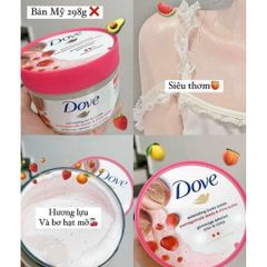 Tẩy Tế Bào Chết DOVE Mỹ 298gram - Chăm Sóc Da Mặt Hương Lựu Bơ Hạt Mỡ, Dưỡng Ẩm Mịn Màng, Giúp Da Khỏe Đẹp