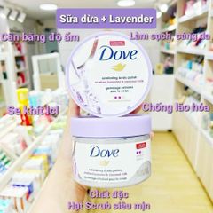 Tẩy Tế Bào Chết DOVE Mỹ 298gram - Chăm Sóc Da Mặt Hương Lựu Bơ Hạt Mỡ, Dưỡng Ẩm Mịn Màng, Giúp Da Khỏe Đẹp