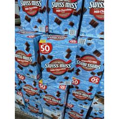 Bột cacao sữa Swiss Miss 50 gói - Sô-cô-la Nguyên Chất Mỹ, Không Chất Béo, Thích Hợp Cho Người Ăn Kiêng