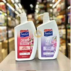 Sữa Tắm Suave Essential 1L - Chiết Xuất Hoa Anh Đào & Hoa Đậu Ngọt Dưỡng Ẩm, Mùi Hương Quyến Rũ Cho Làn Da Mịn Màng